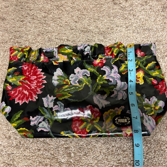 Feiler authentic German luxury floral clutch hand bag purse cute travel tote EUC - Picture 5 of 12
